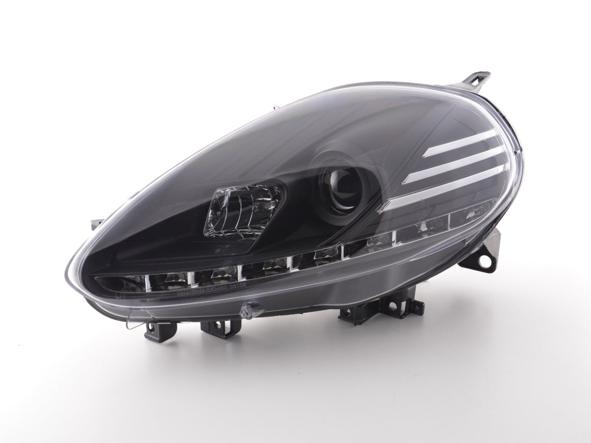 Scheinwerfer Set Daylight LED Tagfahrlicht Fiat Punto Evo 09-11 schwarz Scheinwerfer Set Daylight LED Tagfahrlicht Fiat Punto Evo 09-11 schwarz